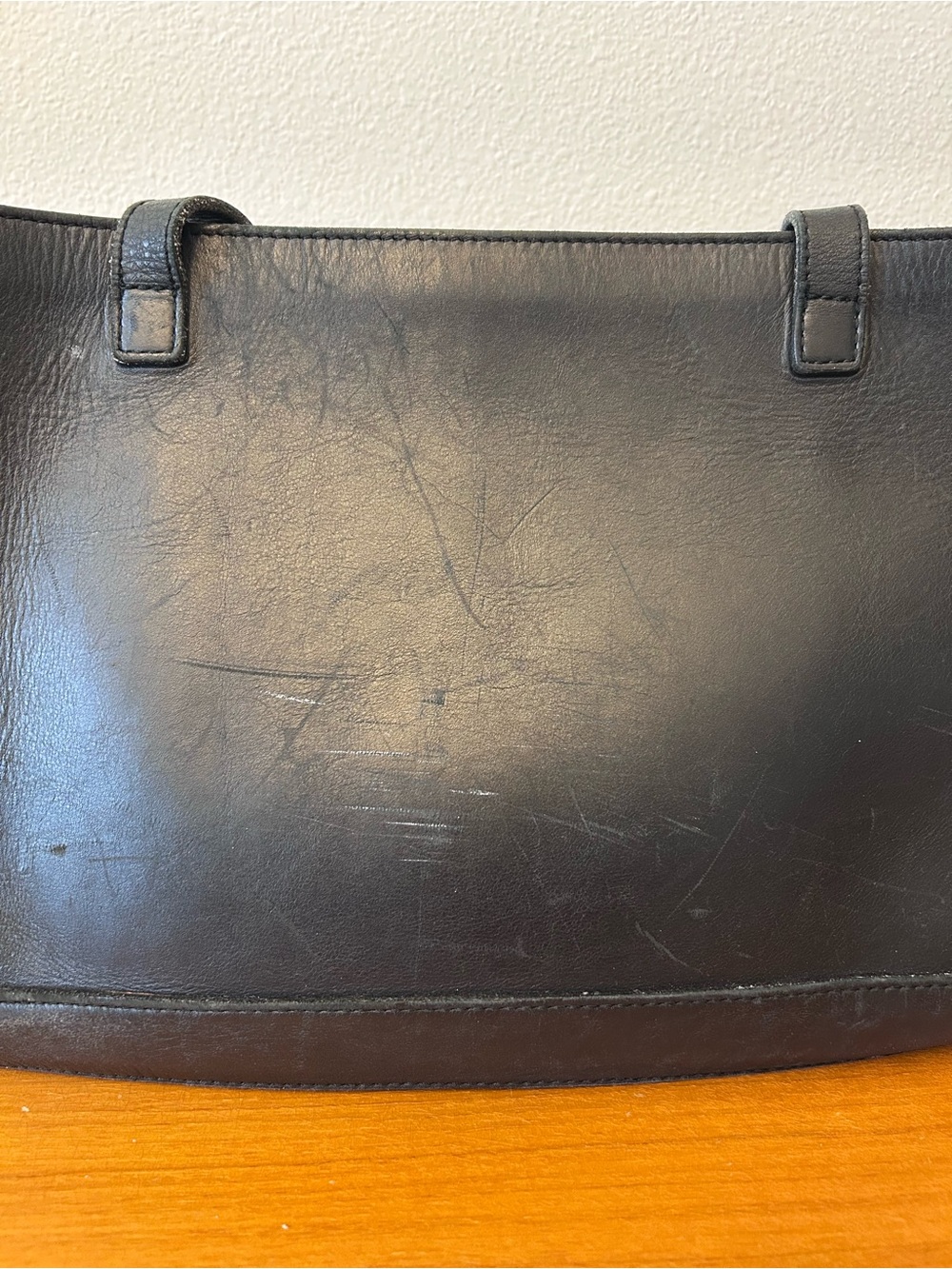 Michael Green Scandia Bag USA Black Leather Tote Bag with Double Shoulder Straps - Picture 11 of 16